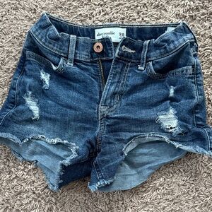 Abercrombie Kids Ripped Jean Shorts - Dark Blue